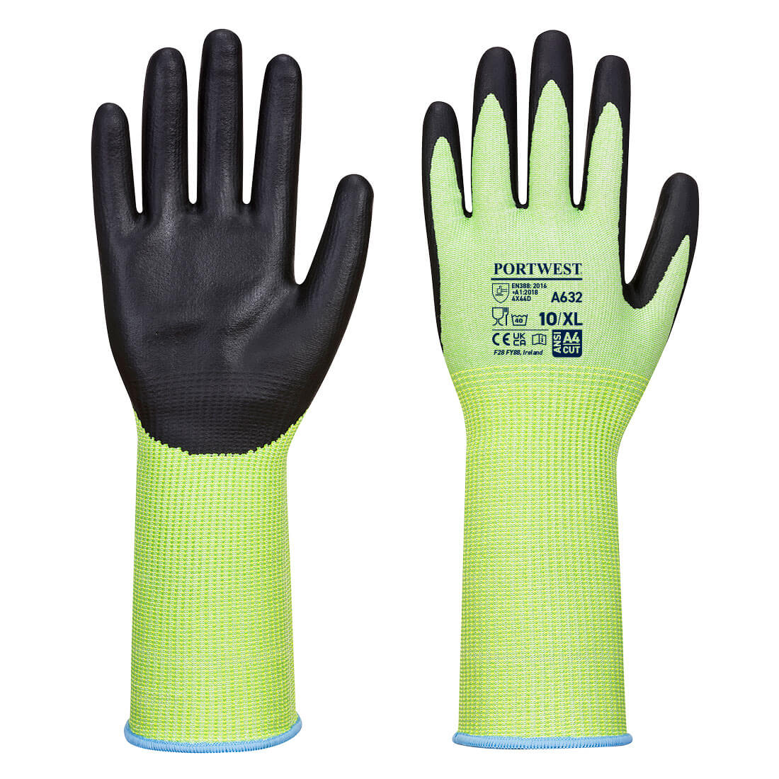Portwest A632 - Green Cut Glove Long Cuff  Portwest A632 - Green Cut Glove Long Cuff