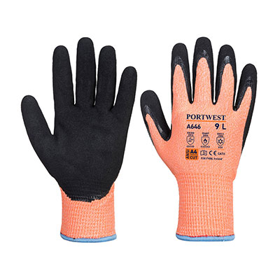 A646 Portwest Vis-Tex Winter HR Cut Glove Nitrile - Click Image to Close