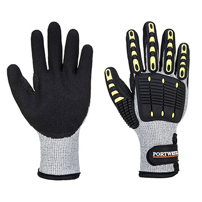 A729   Anti Impact Cut Resistant Thermal Glove  Grey/Black
