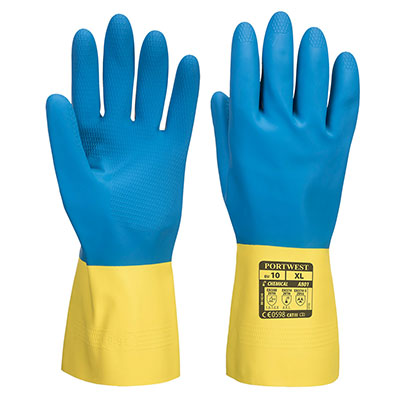 A801 Portwest Double Dipped Latex Gauntlet  A801 Portwest Double Dipped Latex Gauntlet