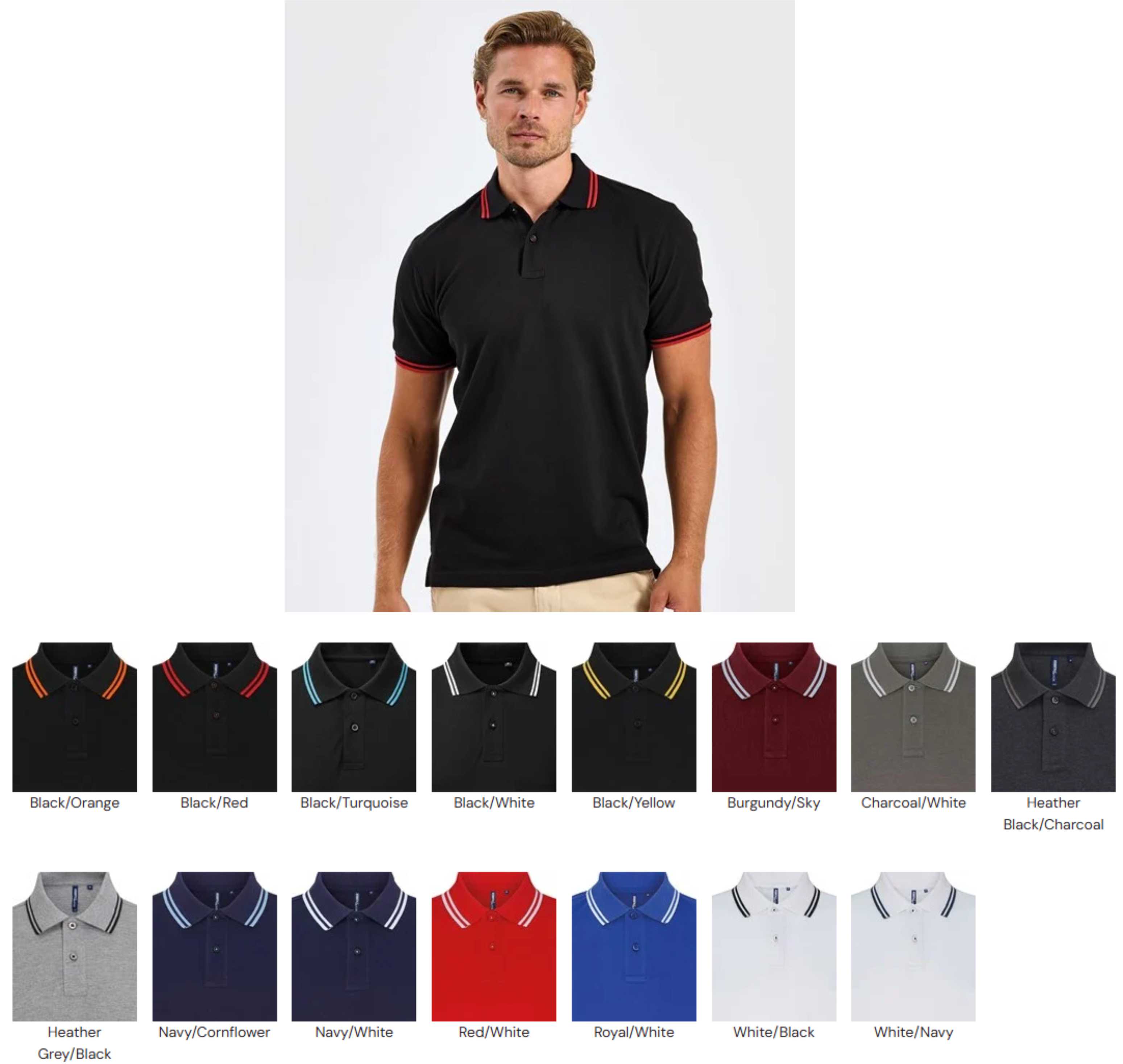 Asquith & Fox AQ011 Men's Classic Fit Tipped Polo  Asquith & Fox AQ011 Men's Classic Fit Tipped Polo