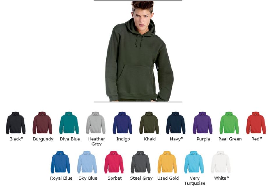 B&C BA420 Hooded Sweatshirt  B&C BA420 Hooded Sweatshirt
