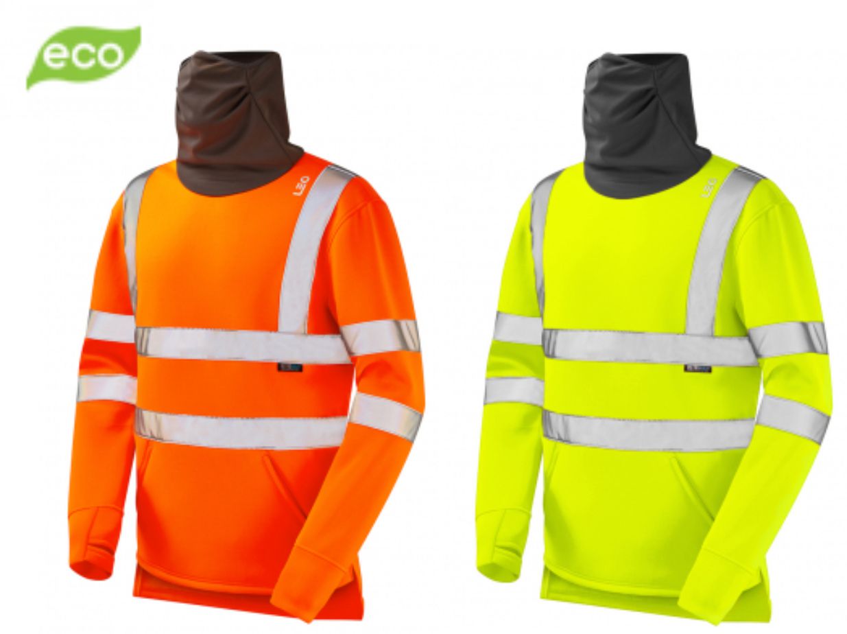 Leo Combesgate ISO 20471 Class 3 Snood Sweatshirt   Leo Combesgate ISO 20471 Class 3 Snood Sweatshirt