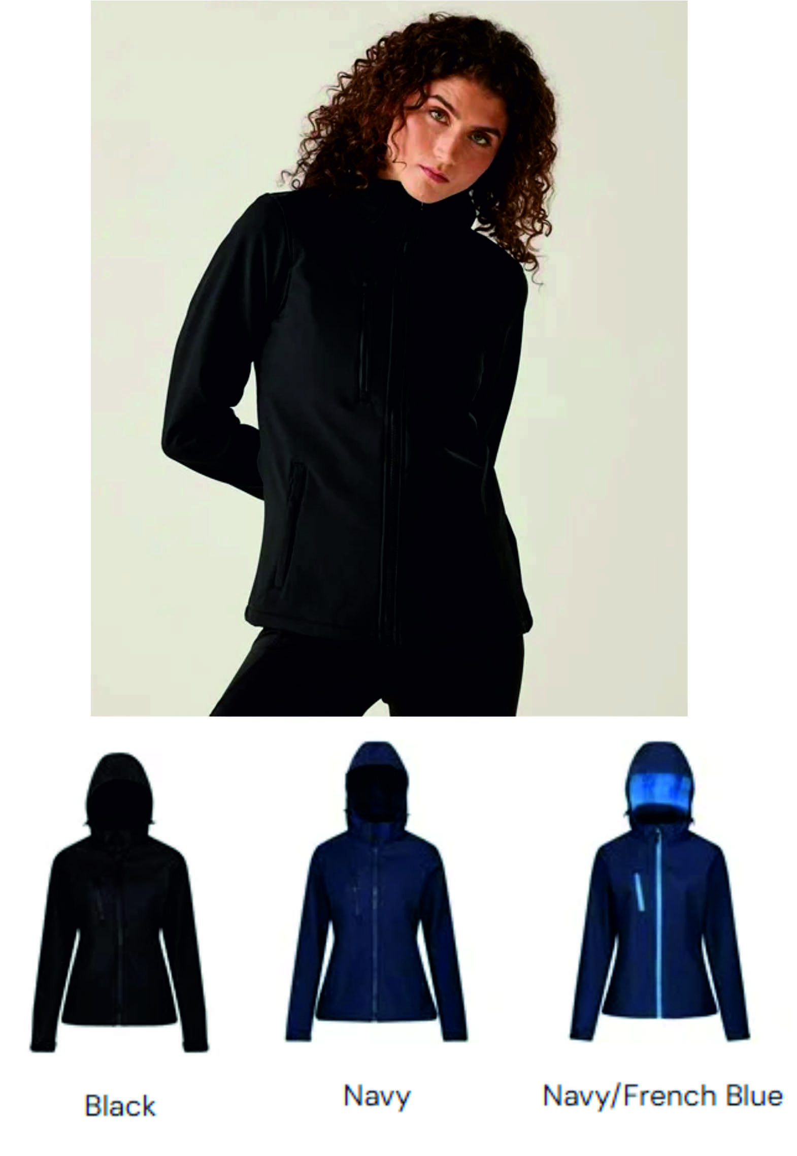 Regatta RG636 Ladies Venturer Three Layer Hooded Soft Shell Jack  Regatta RG636 Ladies Venturer Three Layer Hooded Soft Shell Jack