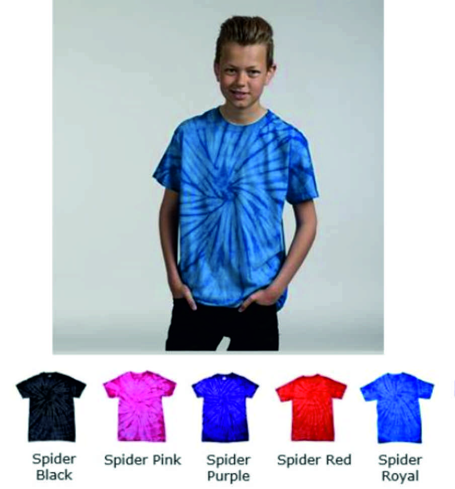 Colortone TD001B Kid's Tonal Spider Tee Shirt - Click Image to Close