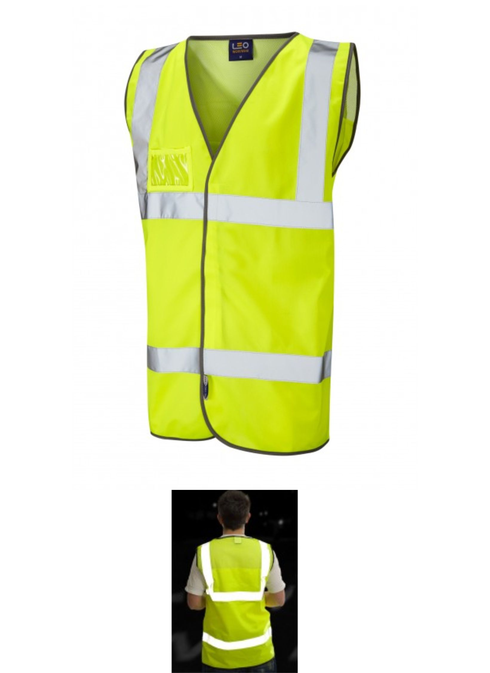 Leo Velator W03 ISO 20471 Class 2 Mesh Back Waistcoat Yellow  Leo Velator W03 ISO 20471 Class 2 Mesh Back Waistcoat Yellow