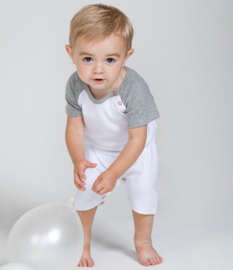 Babybugz BZ41 Baby Baseball Playsuit  Babybugz BZ41 Baby Baseball Playsuit