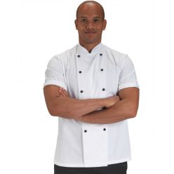 Denny's DD20S  Short Sleeve Chefs Jacket with Removable Studs