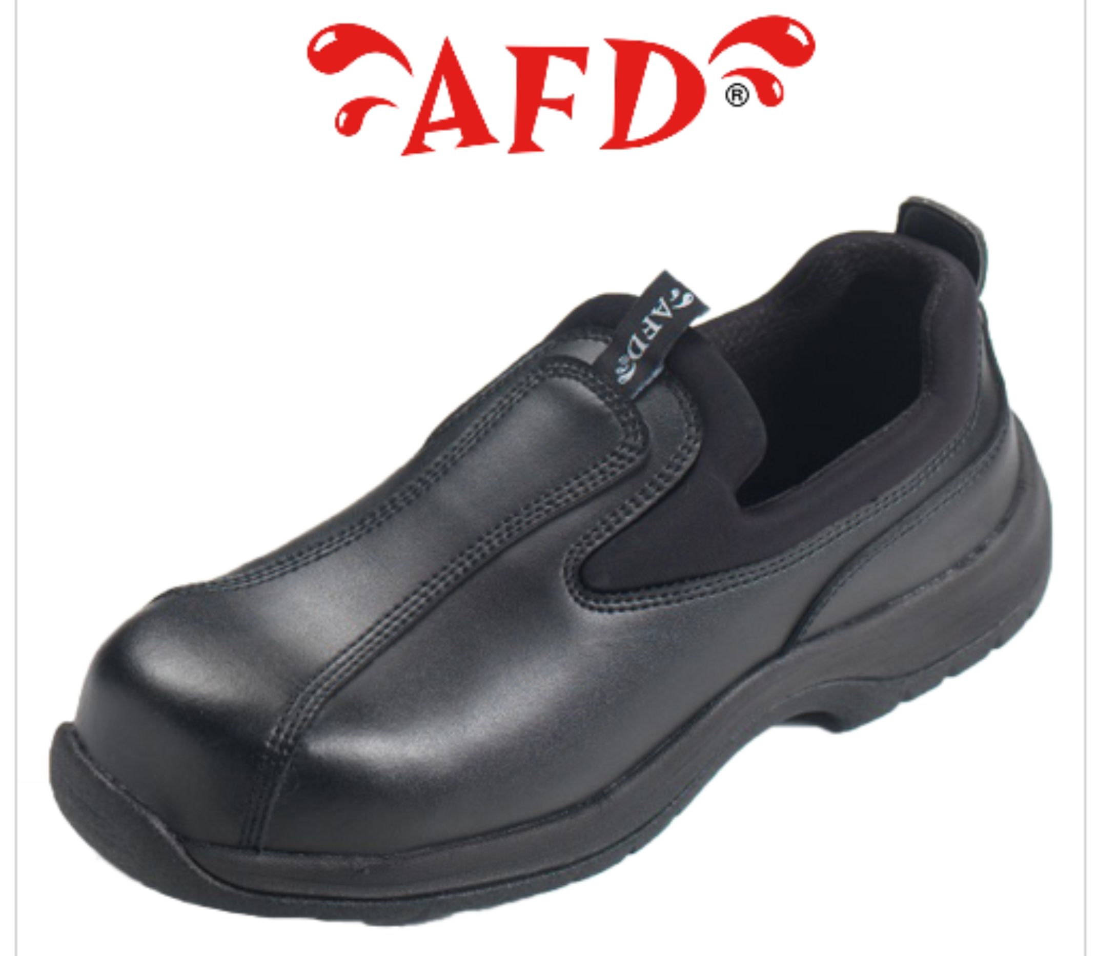 DK123 AFD Black Slip On Shoe