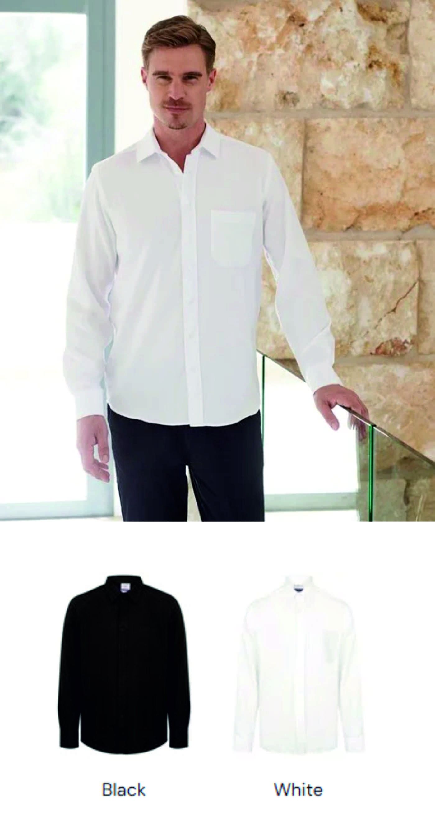 Henbury H590 Men's Wicking Anti-Bacterial Long Sleeve Shirt  Henbury H590 Men's Wicking Anti-Bacterial Long Sleeve Shirt