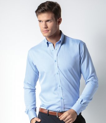 Kustom Kit KK139 Long Sleeve Slim Fit Oxford Twill Shirt