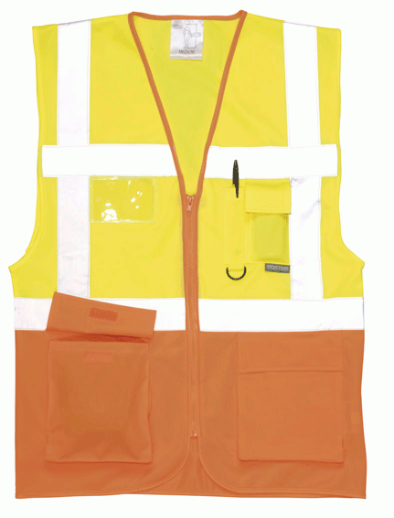 Portwest S376 Yellow/Orange Hi/Vis Executive Vest - Click Image to Close