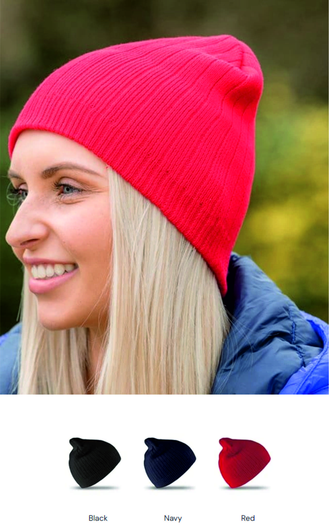 Result RC074 Double Knit Cotton Beanie  Result RC074 Double Knit Cotton Beanie