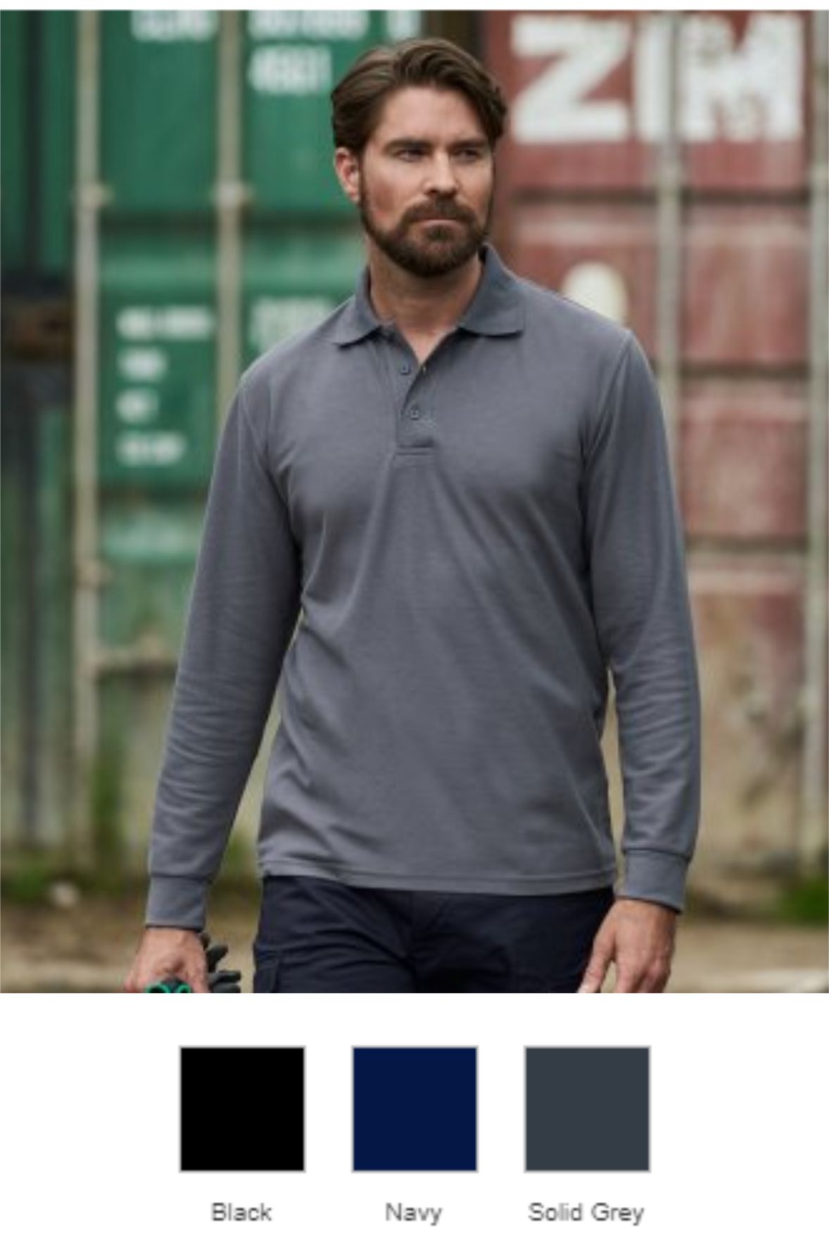 RTX RX102 Pro Long Sleeve Pique Polo Shirt  RTX RX102 Pro Long Sleeve Pique Polo Shirt