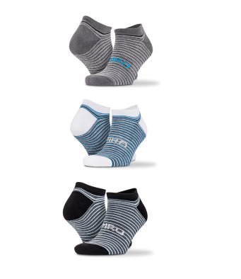 Spiro SR295 3-pack Mixed Stripe Sneaker Socks  Spiro SR295 3-pack Mixed Stripe Sneaker Socks